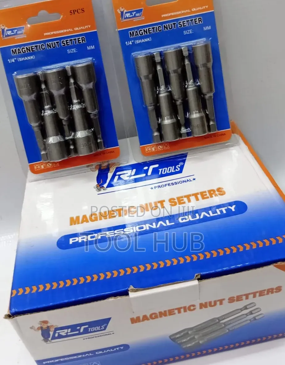 RLT Tools Professional Quality 5-Piece Magnetic Nut Setter Set