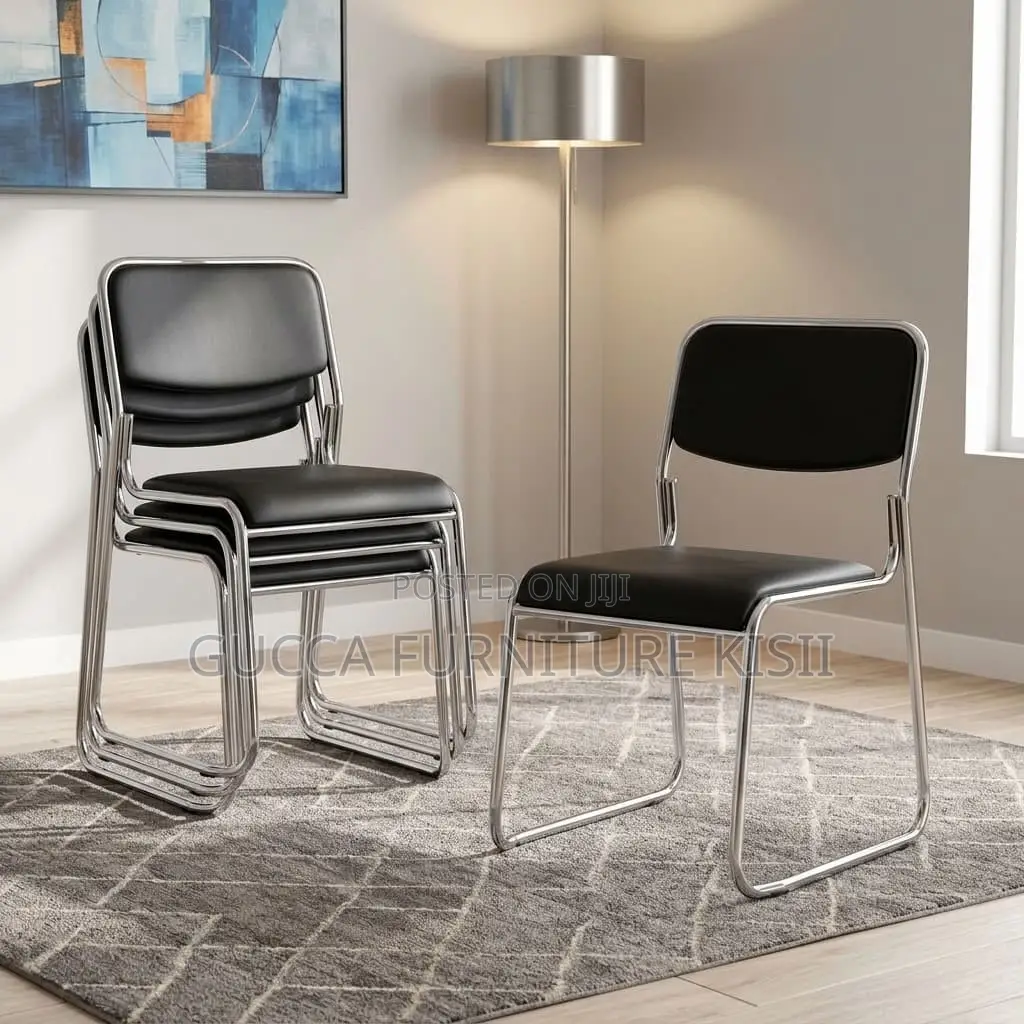 Stackable Chrome Based Conference Chairs