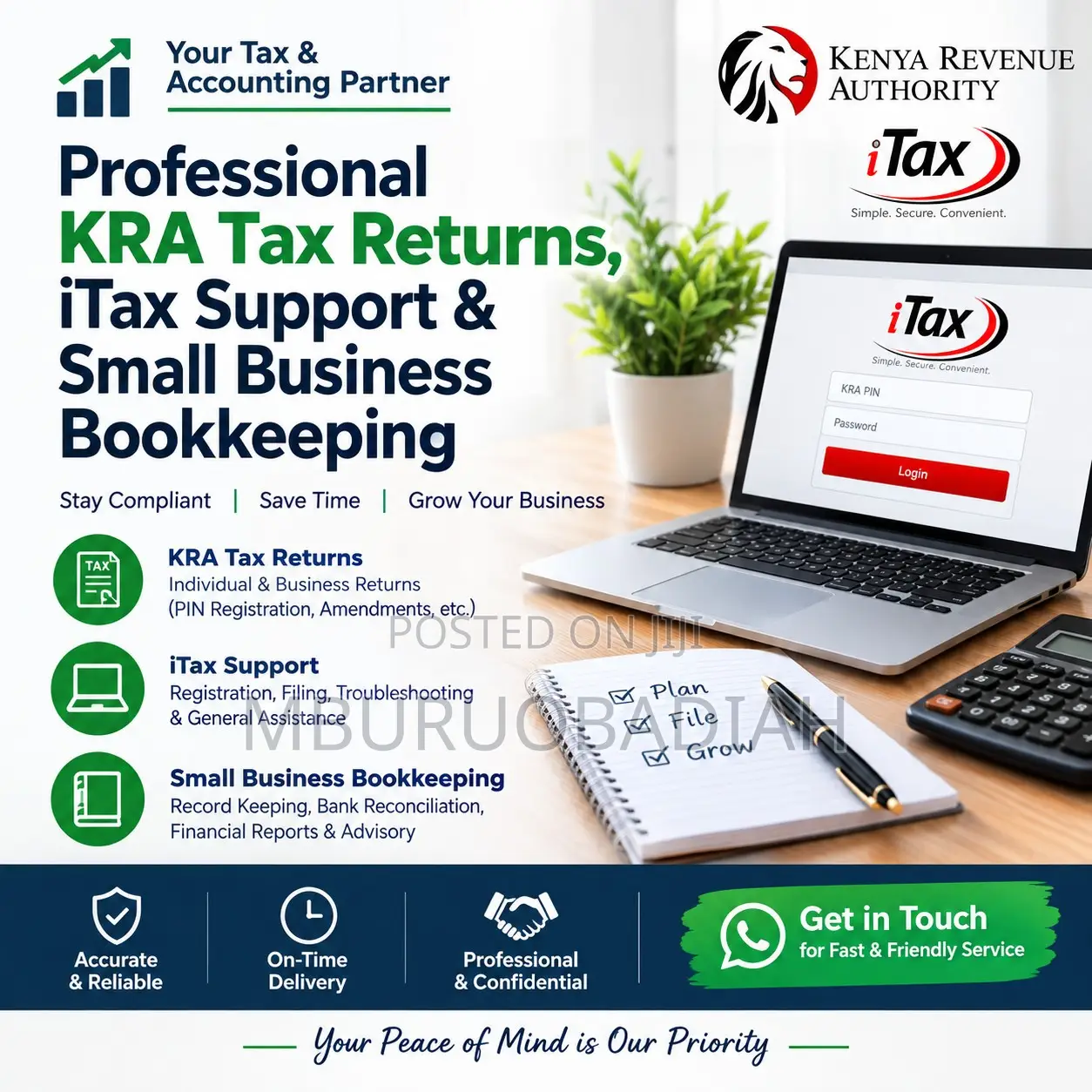 KRA Tax Returns, iTax Support Small Business Bookkeeping