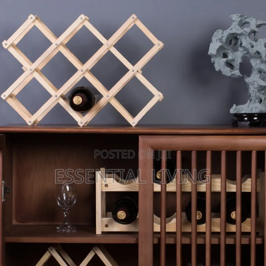 Wine Rack ​Expandable Rustic Wood 10-Bottle Wine Rack Display Stand