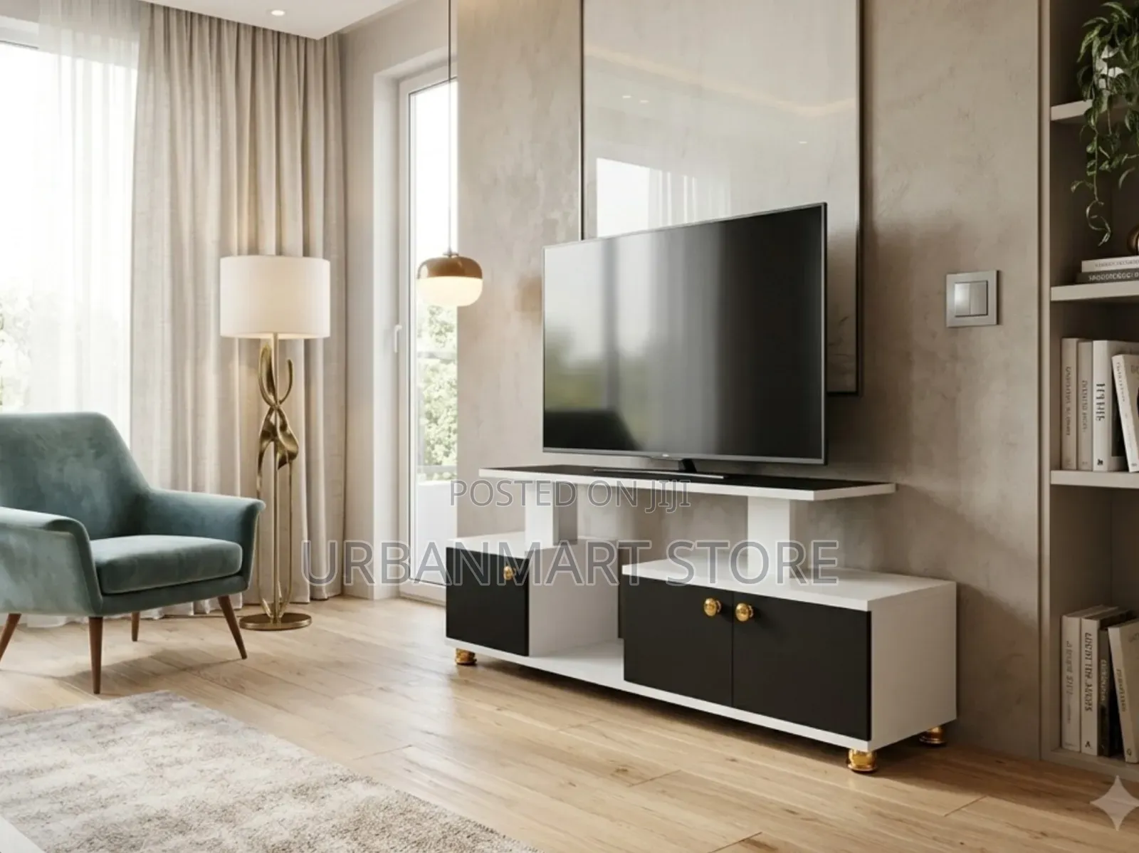 Istanbul TV Stand With LED Lights 4.5 Feet