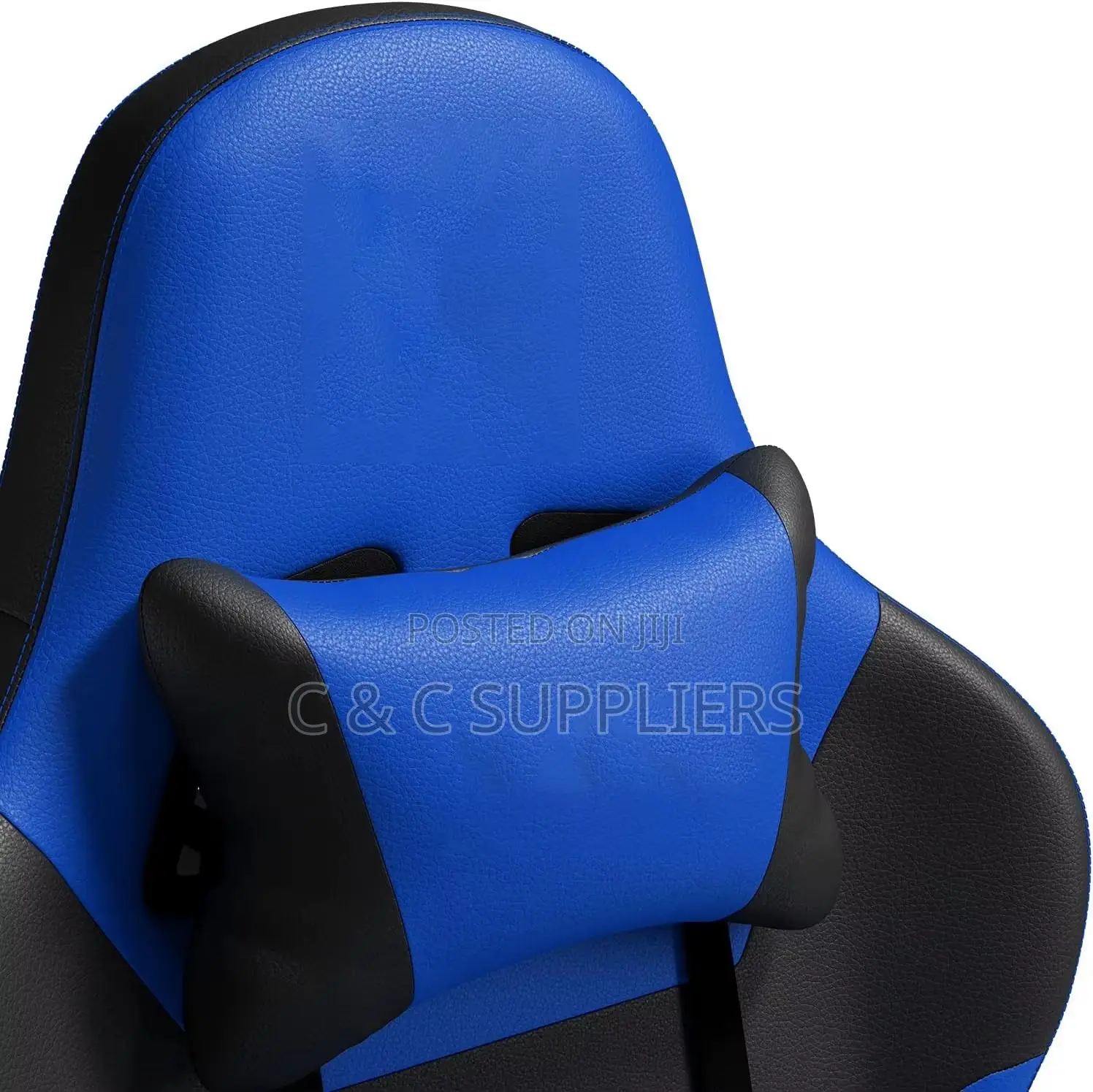 Blue Leather Ergonomic Gamer Chair