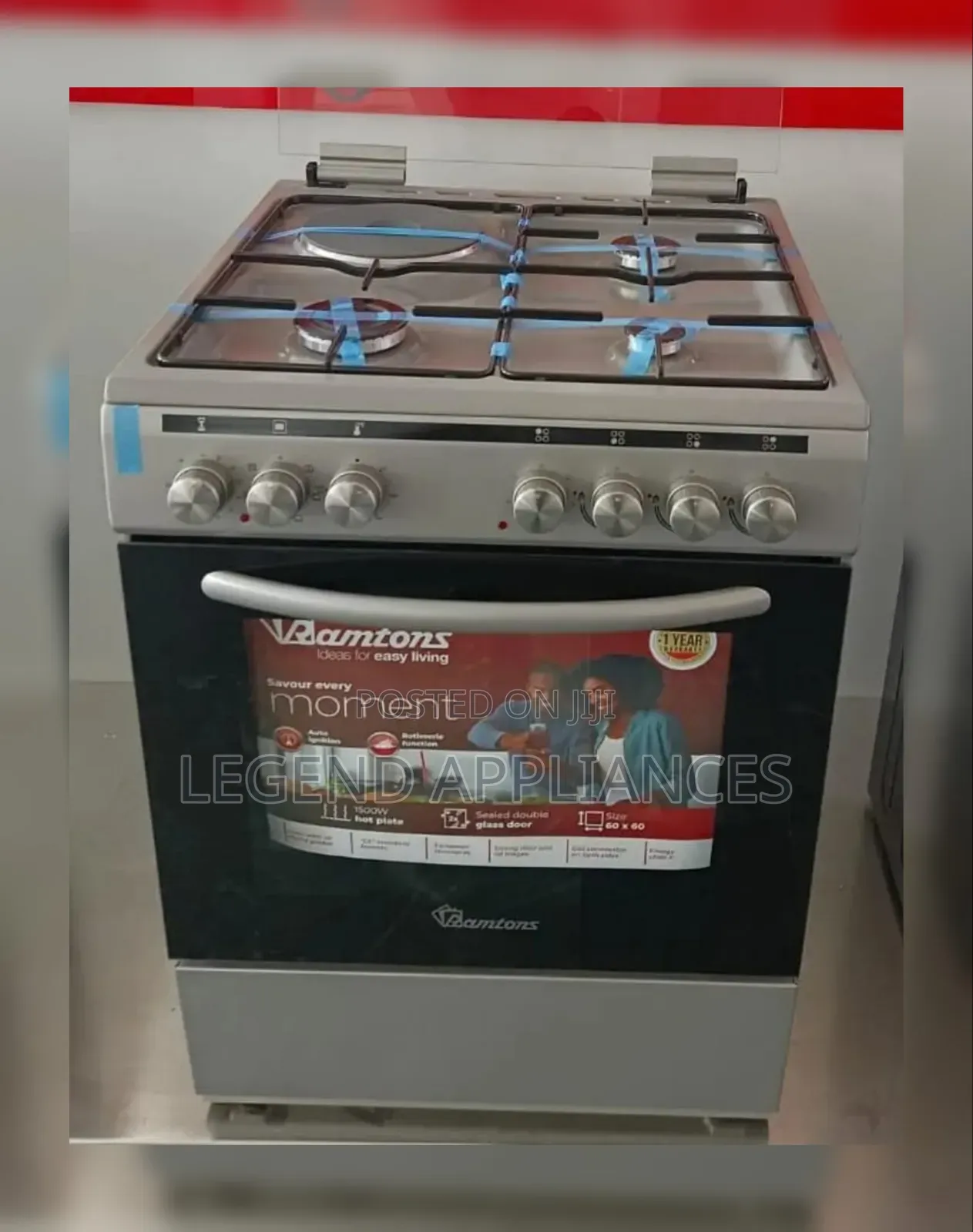 Ramtons Standing Cooker 60cm*60cm 3G+1E , Electric Oven