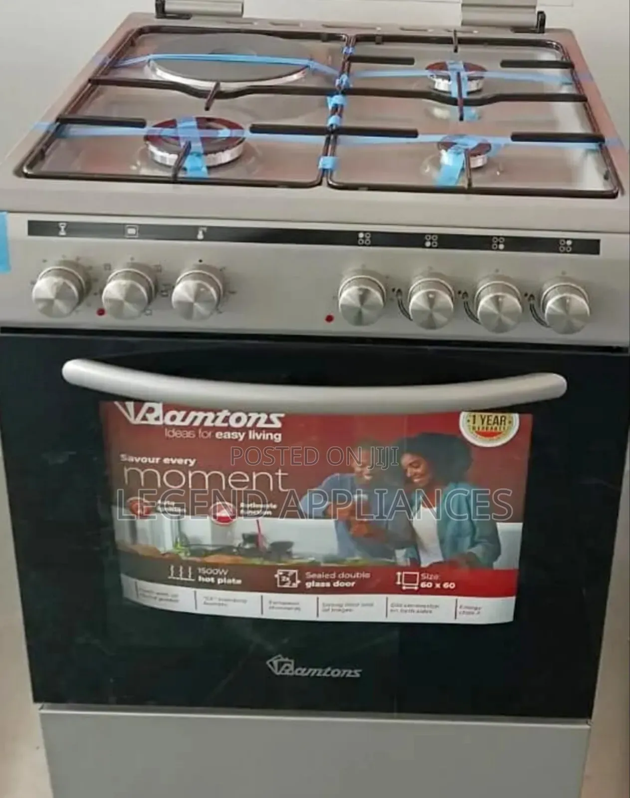 Ramtons Standing Cooker 60cm*60cm 3G+1E , Electric Oven