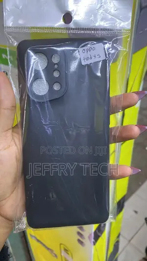 Black Protective Soft Silicone Phone Case Labeled for Oppo Find X5