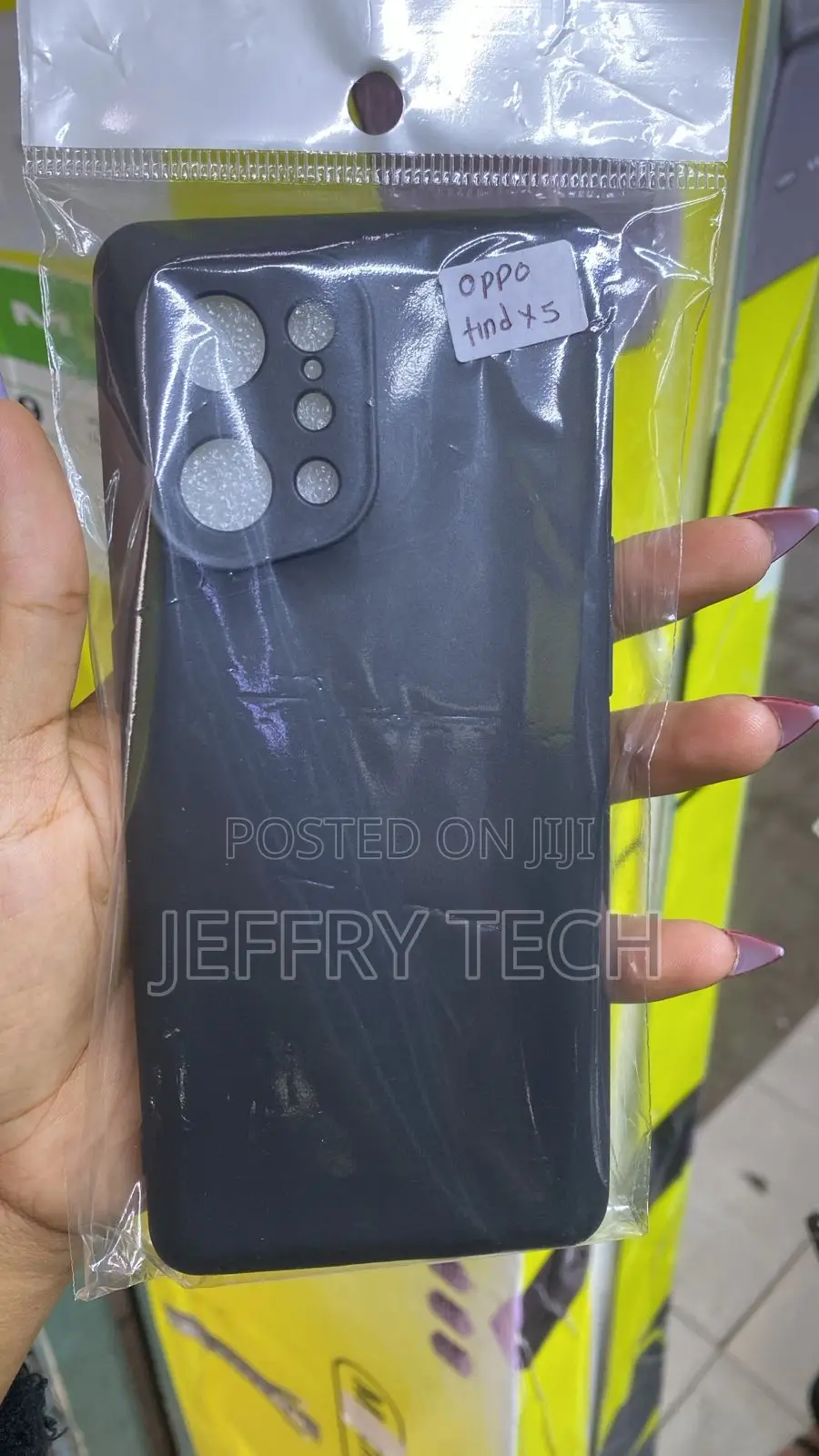 Black Protective Soft Silicone Phone Case Labeled for Oppo Find X5