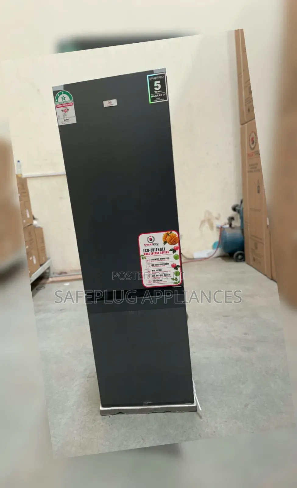 Smartpro 230L No Frost Double Door Fridge – Bottom Freezer