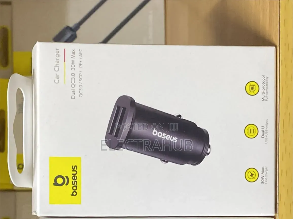 Baseus 30W Dual Port Car Charger Brand New Sealed
