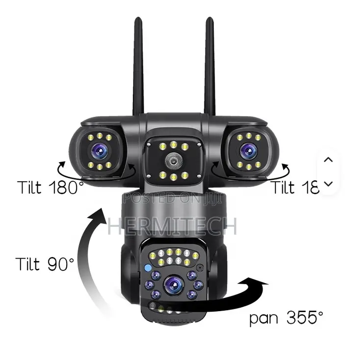 V380 3-Screen HD Security Camera – Monitor Three Views at Once
