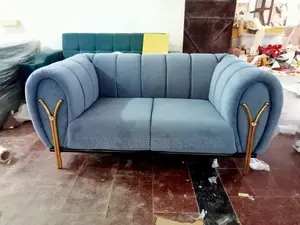 2 Seater Grey Channel Loveseat Sofa: Free Delivery