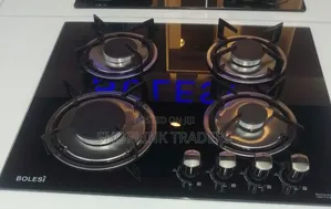 Bolesi Hob 4 Gas Burners Inbuilt Glass Tampared Gas Hod