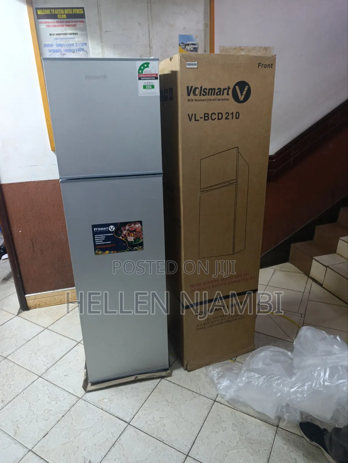 VOLSMART VL-BCD210 Double Door Energy Saver Top Mounted Freezer 210l