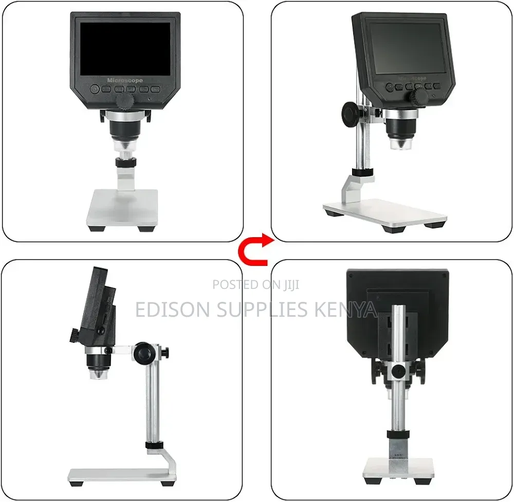 Digital LCD Microscope 8 LED Portable Magnifier Video Capture