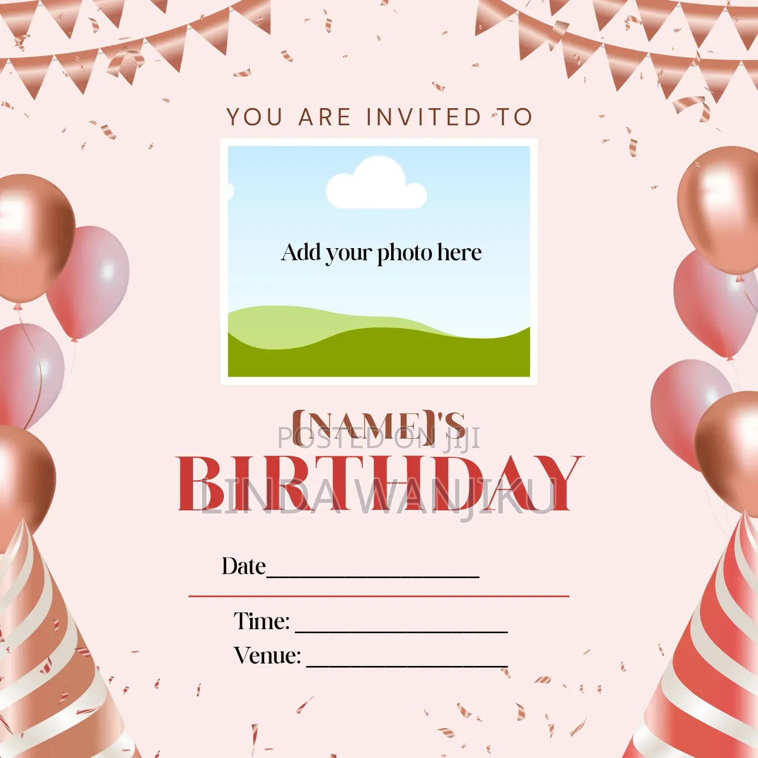 Elegant Invites — Birthday, Baby Shower Graduation