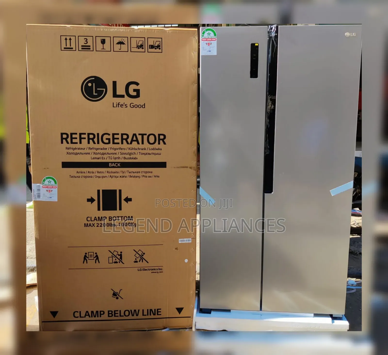 LG 519L Side by Side Refrigerator Multi Air Flow Total No Frost