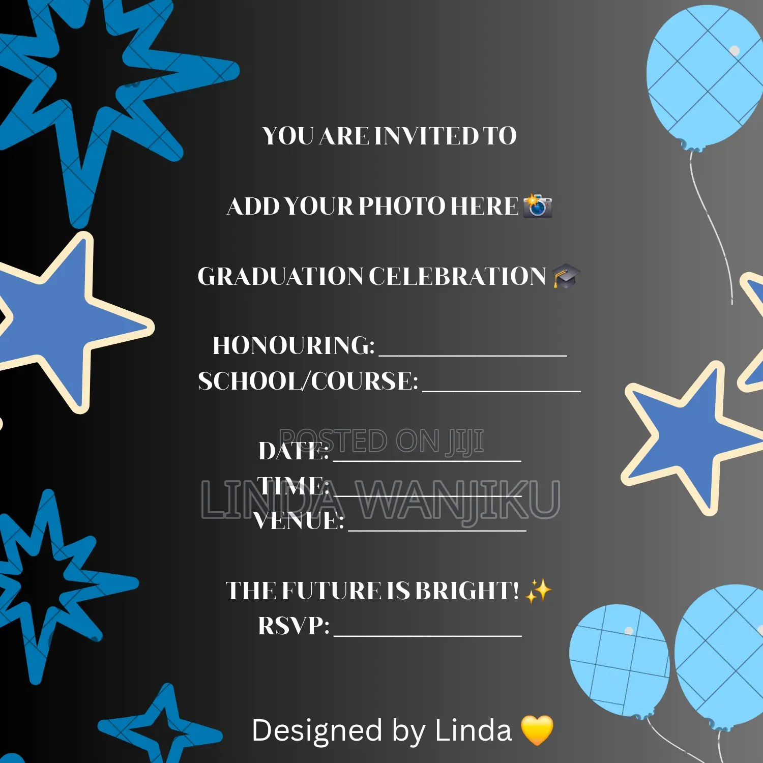 Elegant Invites — Birthday, Baby Shower Graduation