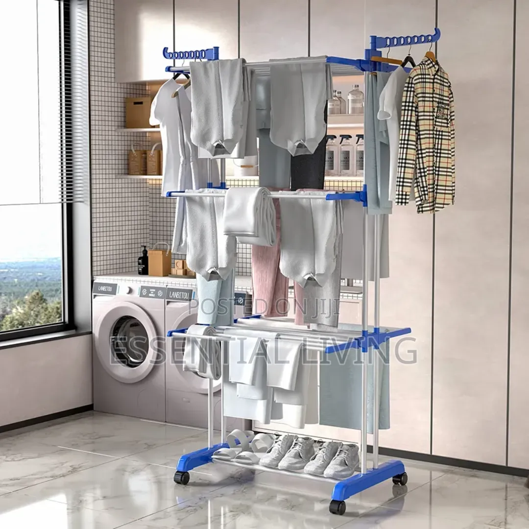 Clothes Drying Rack Foldable Laundry Stand With Wheels