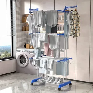 Clothes Drying Rack Foldable Laundry Stand With Wheels
