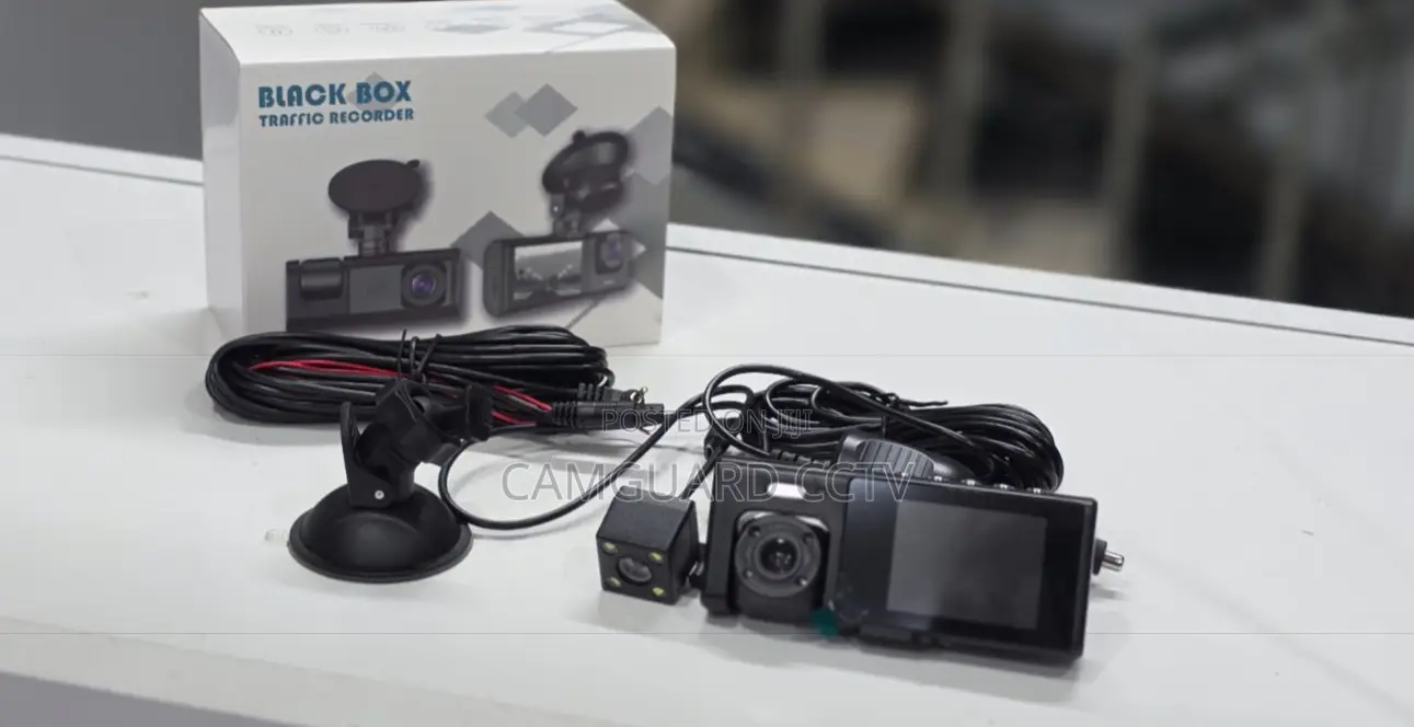 Car Black Box Dash Camera 3-Way DVR Video Recorder With Rear Cam