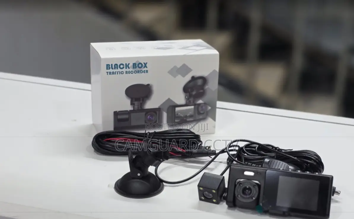 Car Black Box Dash Camera 3-Way DVR Video Recorder With Rear Cam