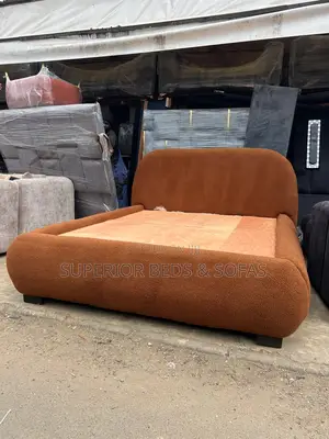 5x6 Plum Rust Boucle Curved Bed: Pay on Delivery