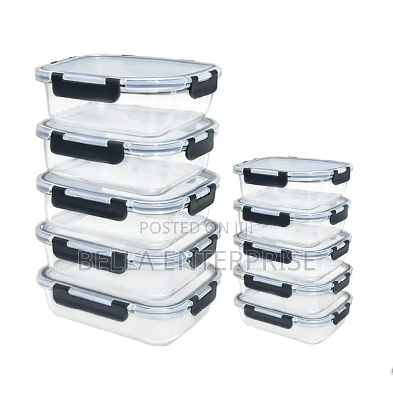 10pc Set Borosilicate Glass Storage Containers