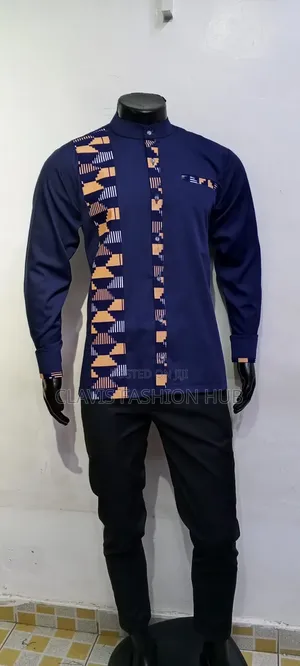 Navy Blue African Shirts for Men