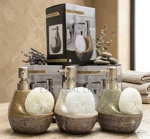 Soap Dispenser With Sponge Holder Kitchen Sink Organizer