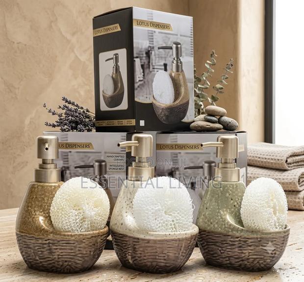 Soap Dispenser With Sponge Holder Kitchen Sink Organizer