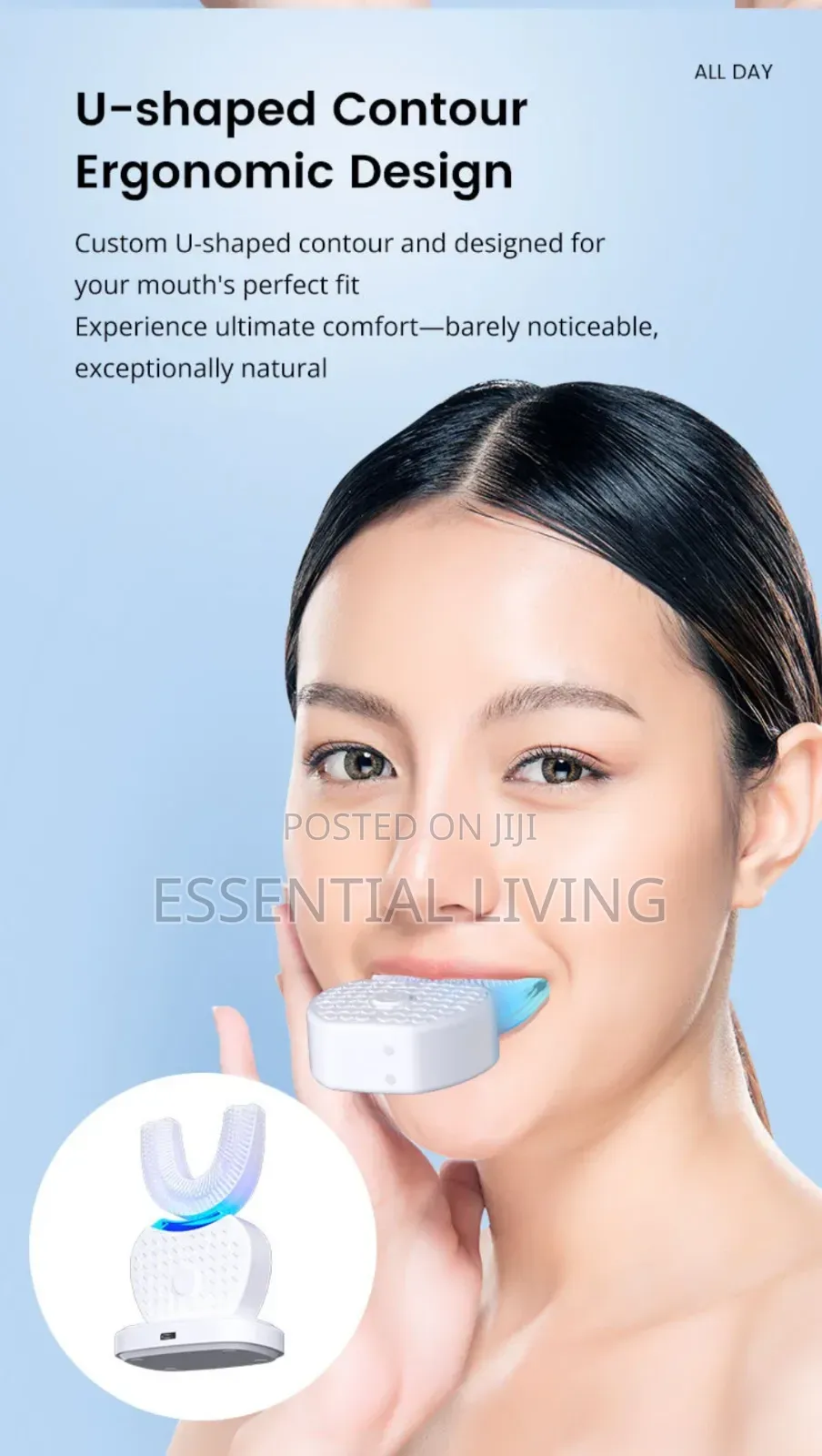 Teeth Whitening UV U-Shaped Automatic Toothbrush Blue Light