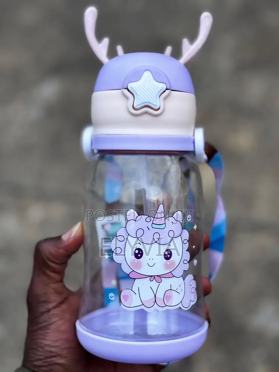Unicorn Cartoon Themed Water Bottle