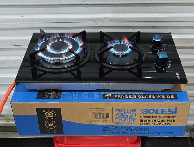 Bolesi 2 Burner Built-in Gas Hob (H29-203b) - Tempered Glass