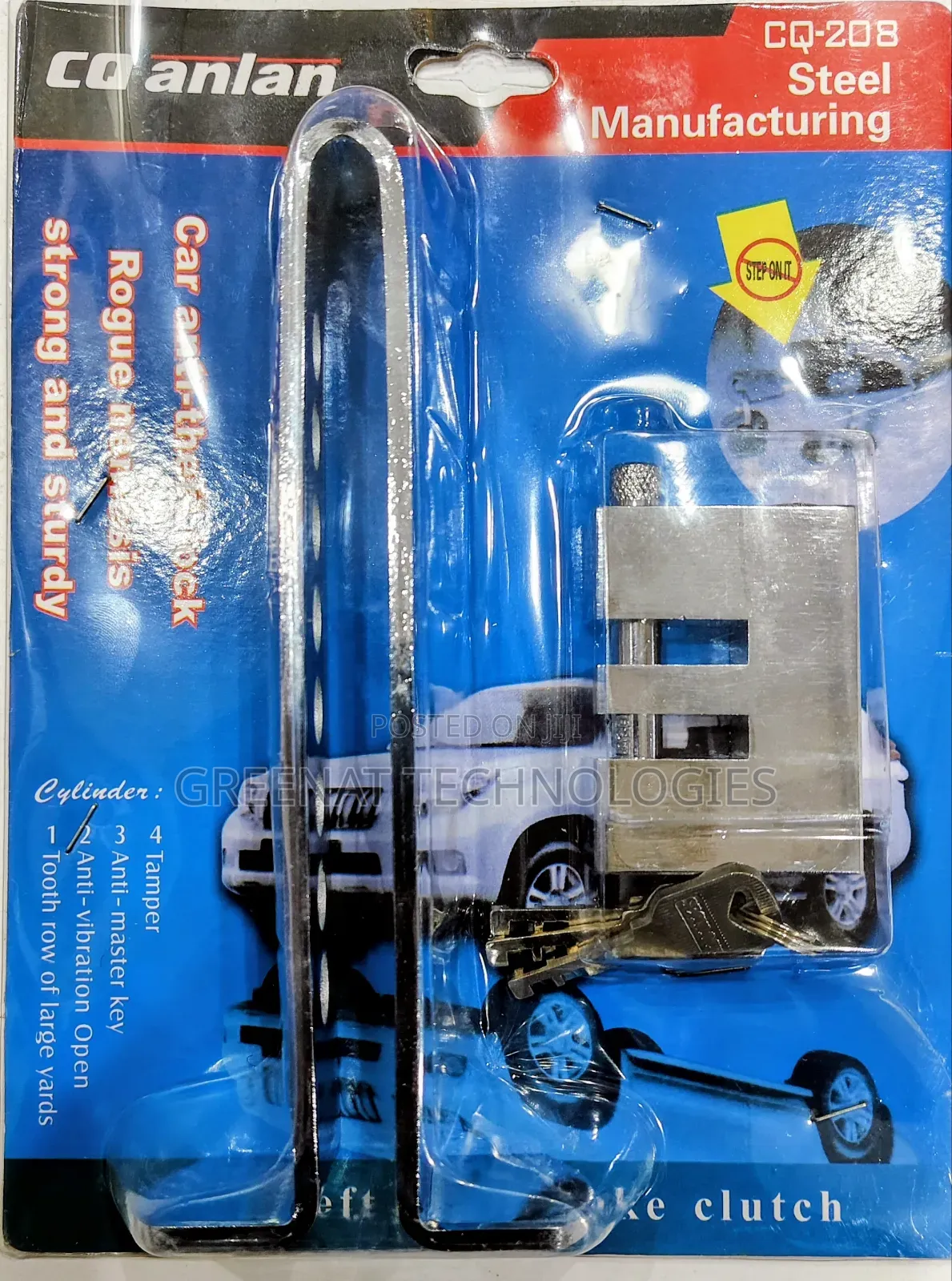 Universal Car Brake Pedal Lock Anti-Theft Steel Clutch Lock With Keys