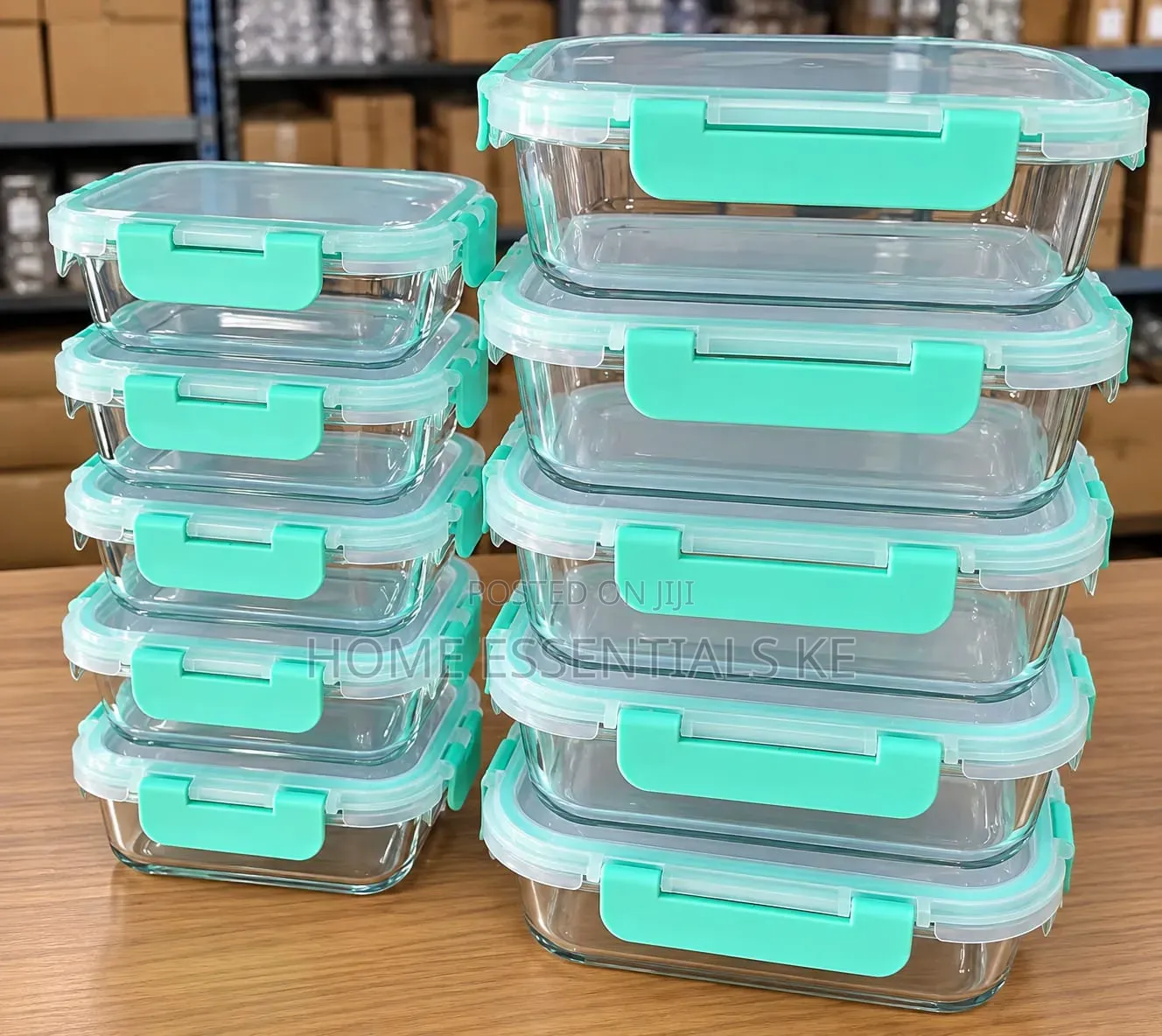*10 PCS Set Food Grade Glass Storage Containers*1050mls*5pc,420mlx5