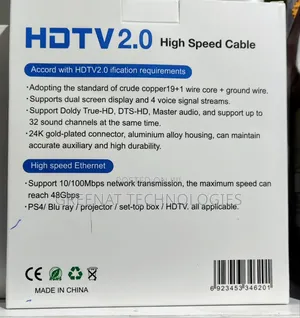 HDTV 2.0 High Speed HDMI Cable 3M 4Kx2K HDMI Cable 48Gbps Gold