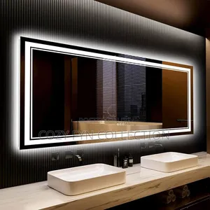 LED Mirror Squire With Lighting (White Yellow White. Warm)