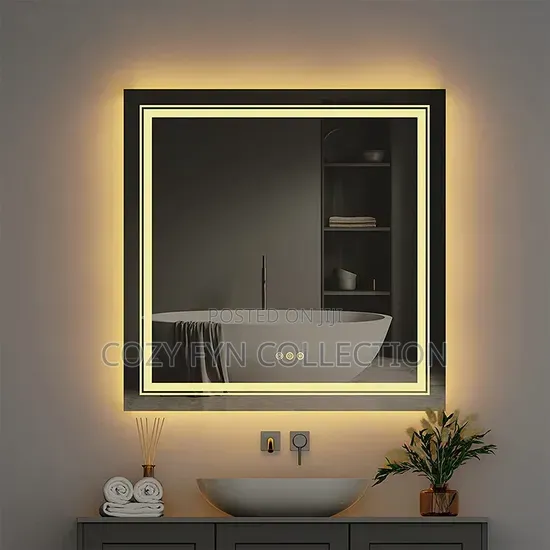 LED Mirror Squire With Lighting (White Yellow White. Warm)