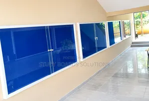 1.8mx1.2m Lockable Glass Sliding Noticeboard