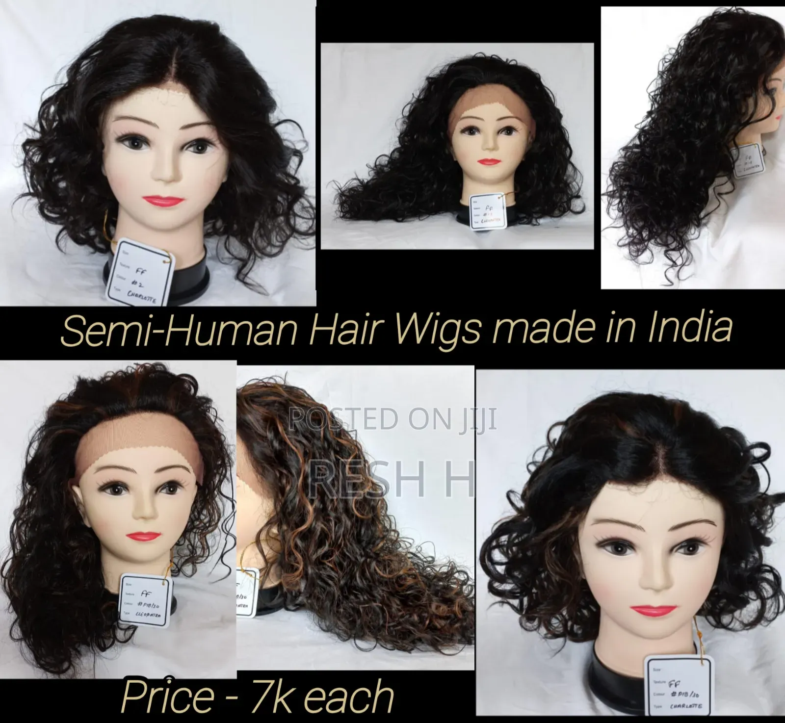 Semi - Human Hair Wigs Made in India