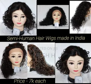 Semi - Human Hair Wigs Made in India