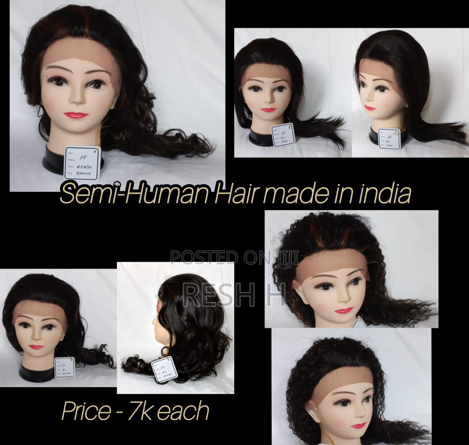 Semi - Human Hair Wigs Made in India