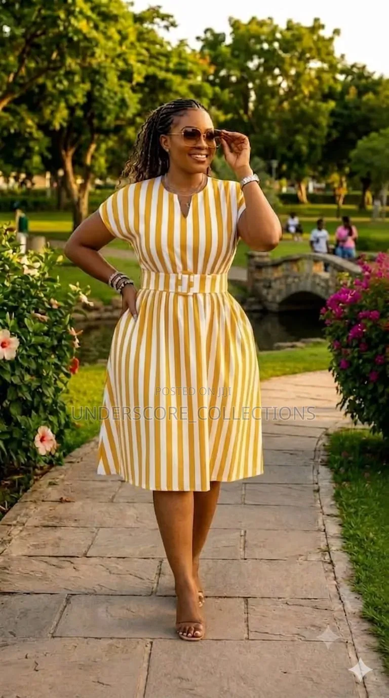 Ladies Stripped Mini a Dresses