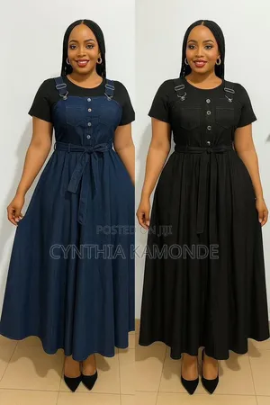 Jeans Dungaree Dress With Top