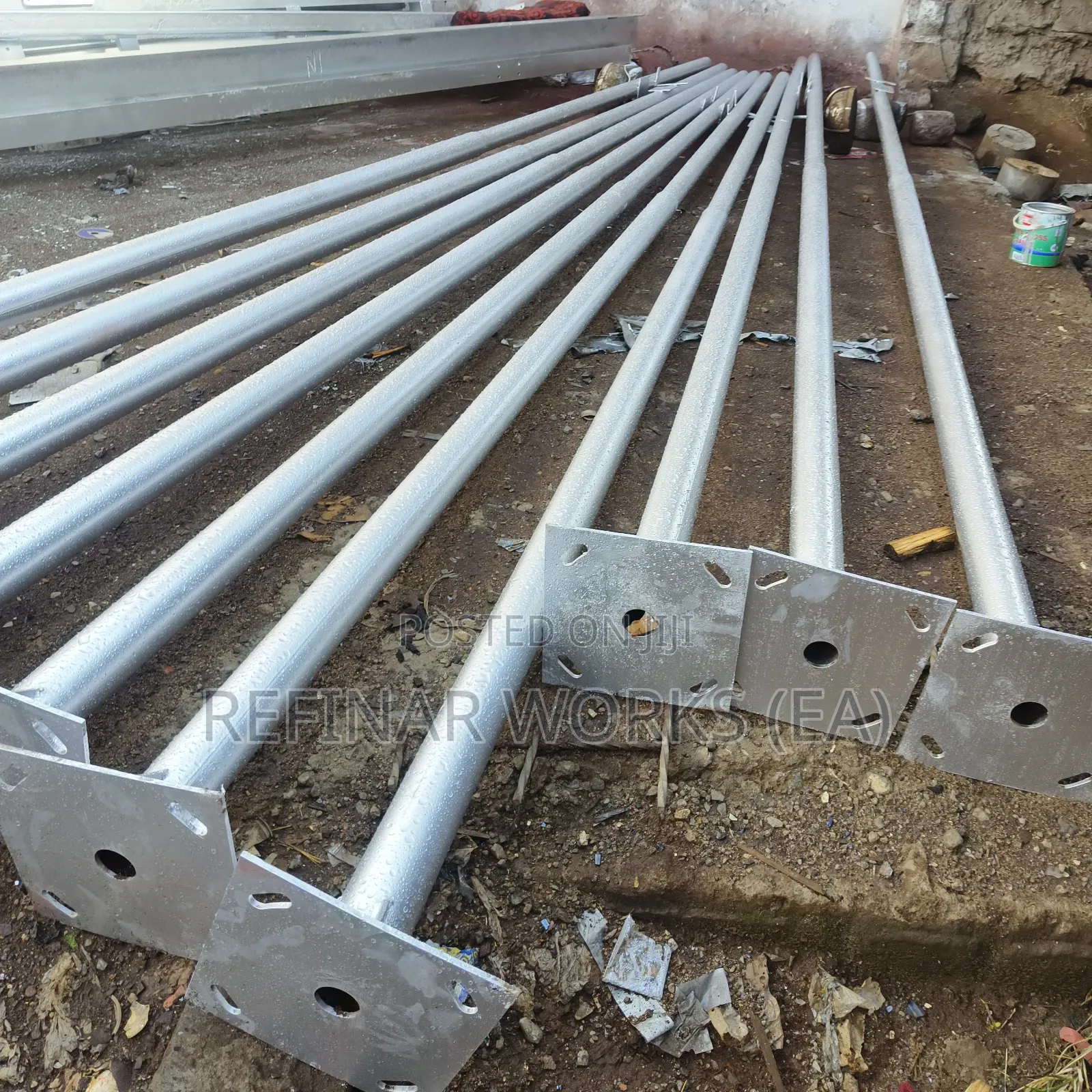 Fabricated Steel Streetlight Poles for Nairobi Lighting Works