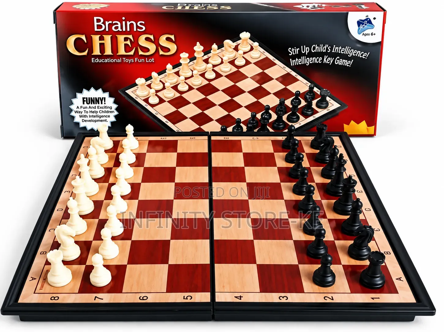 Foldable Magnetic Brain Chess Board With Complete Chess Pieces