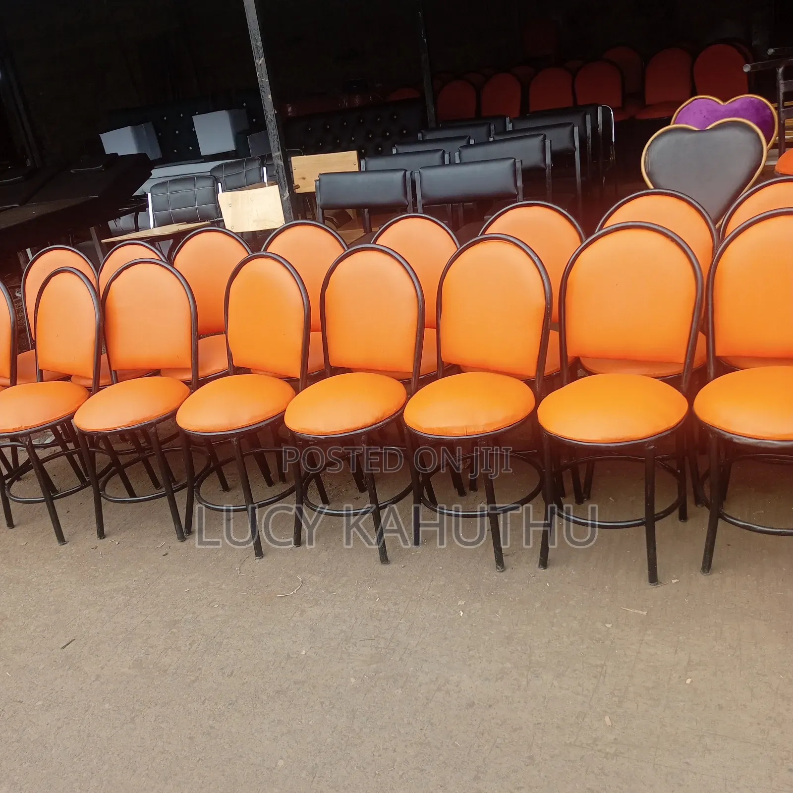 Orange Simple Restaurant Low Chairs