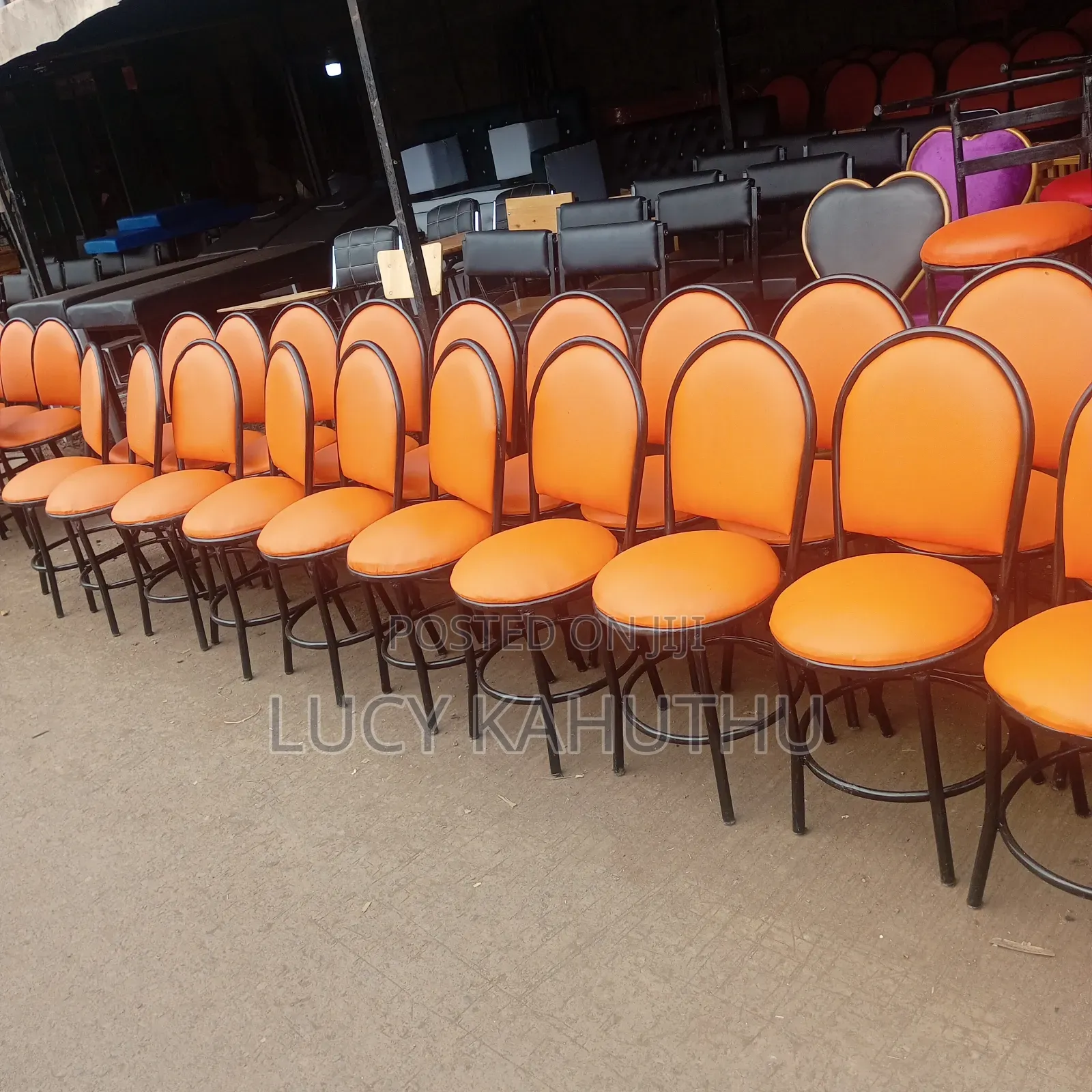 Orange Simple Restaurant Low Chairs