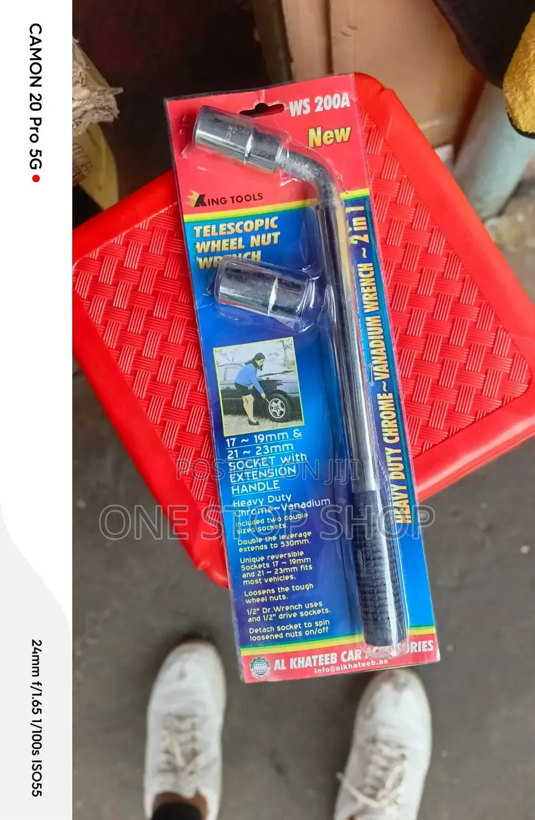 Heavy Duty Chrome Vanadium Telescopic Wheel Nut Wrench 17-19/21_23mm