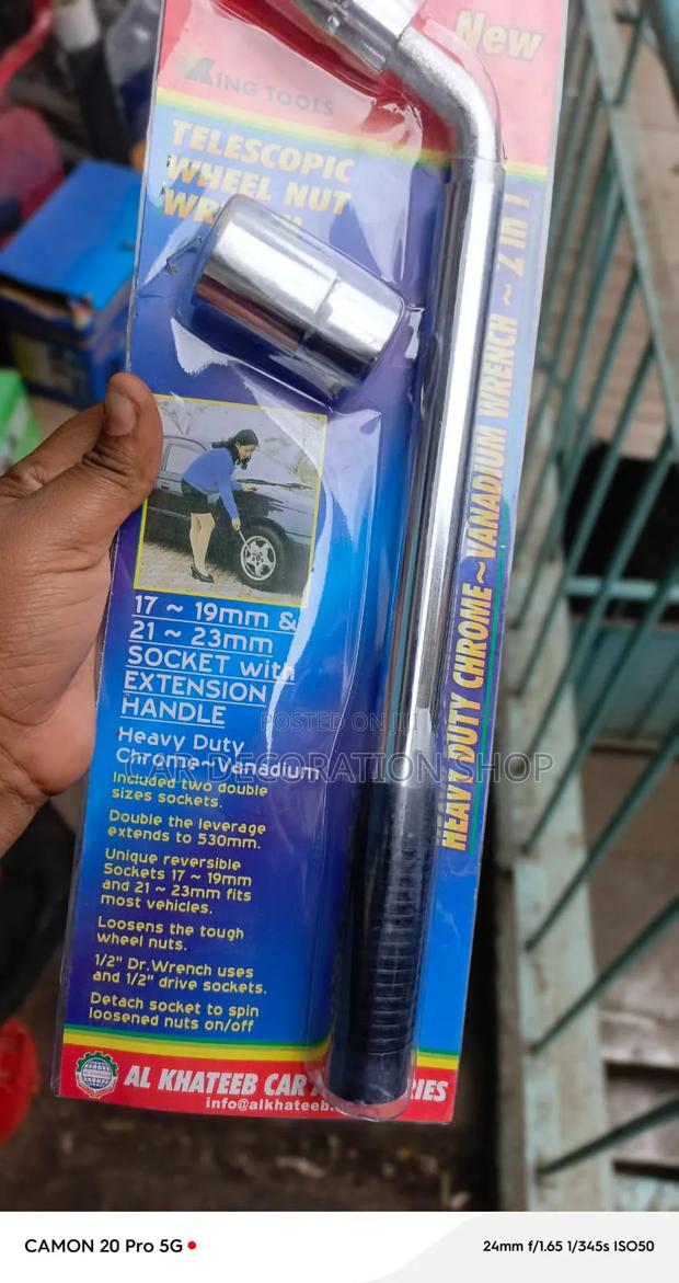 Tire Wrench Nuts With Extendable Handle Extra Leverage to Loosen Nut - main view