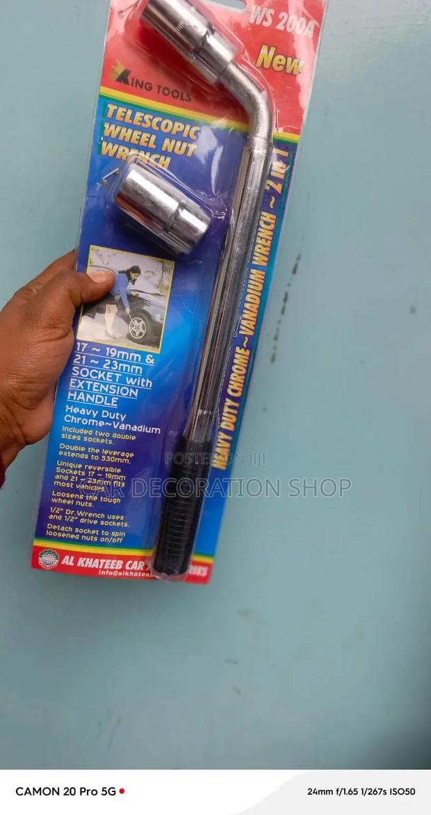 Tire Wrench Nuts With Extendable Handle Extra Leverage to Loosen Nut - thumbnail 2